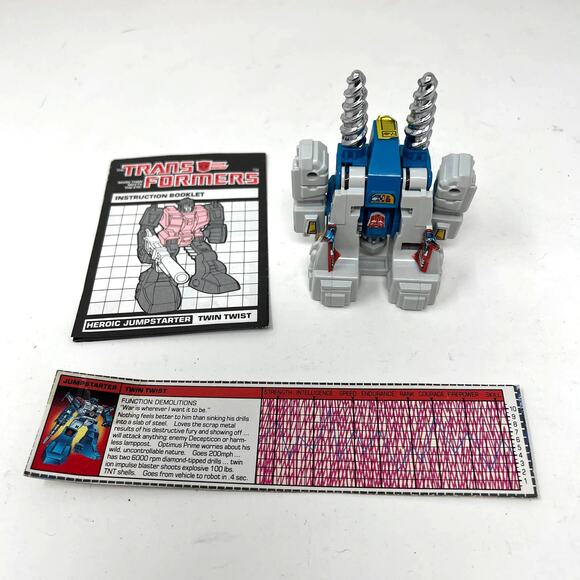 Vintage 1985 Transformers Twin Twist w Booklet and Card - Picture 1 of 3